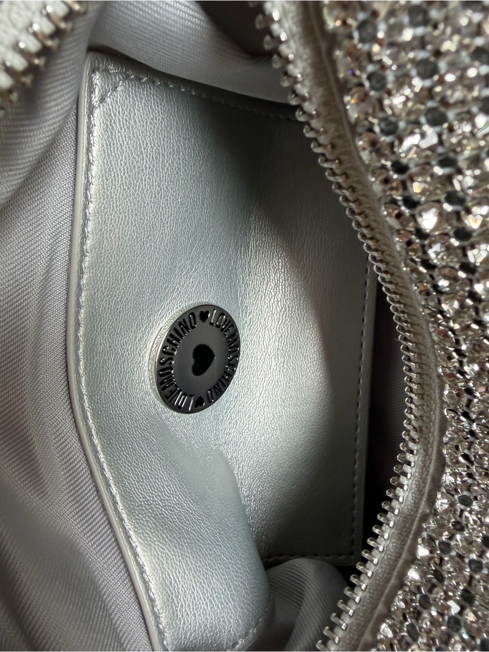 Love Moschino Silver Crystal Logo Crossbody - Picture 9 of 14